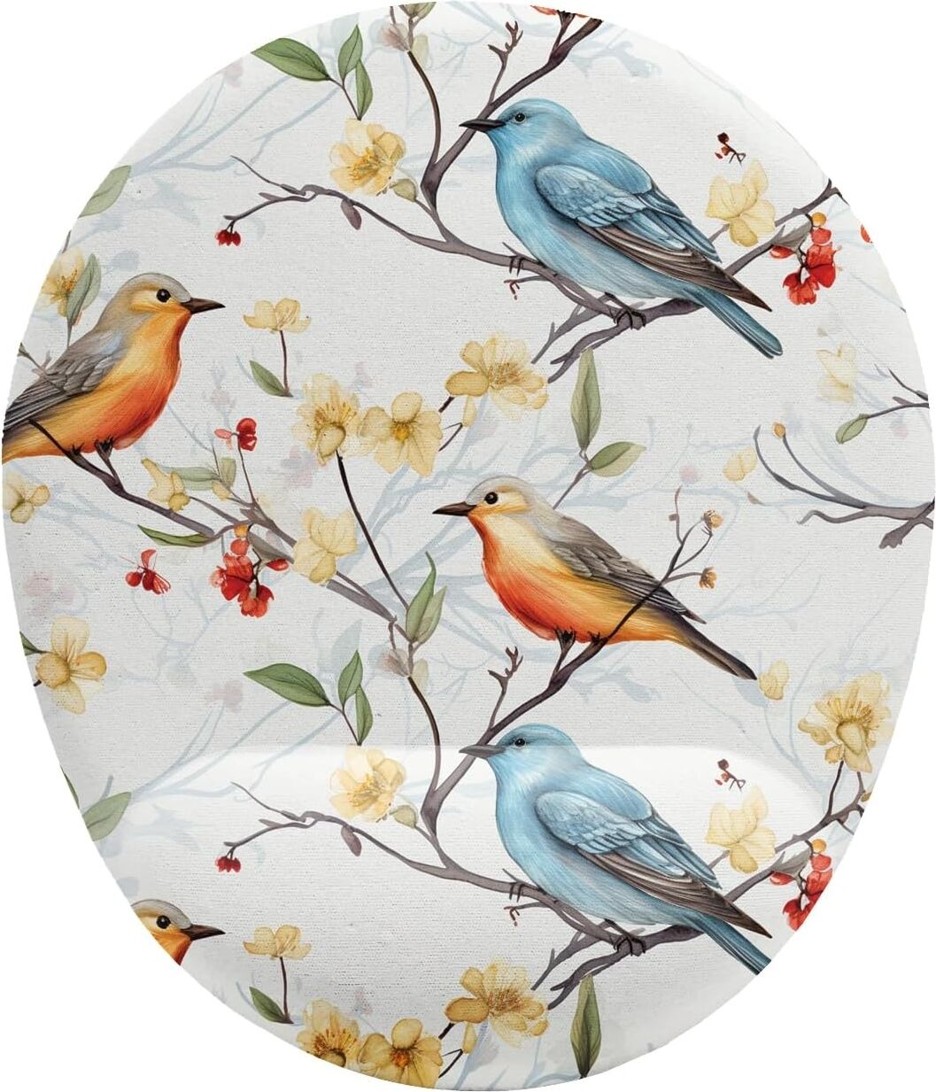 Kuş Desenli Bilek Destekli Mouse Pad
