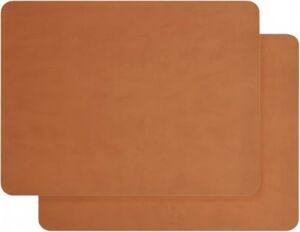 2 Adet Amerikan Servis – 44X35 cm Taba Renk Suni Deri Masa Altlığı, Su Geçirmez, Kaymaz, Isıya Dayanıklı Şık Sofra ve Masa Koruyucu Placemat Seti