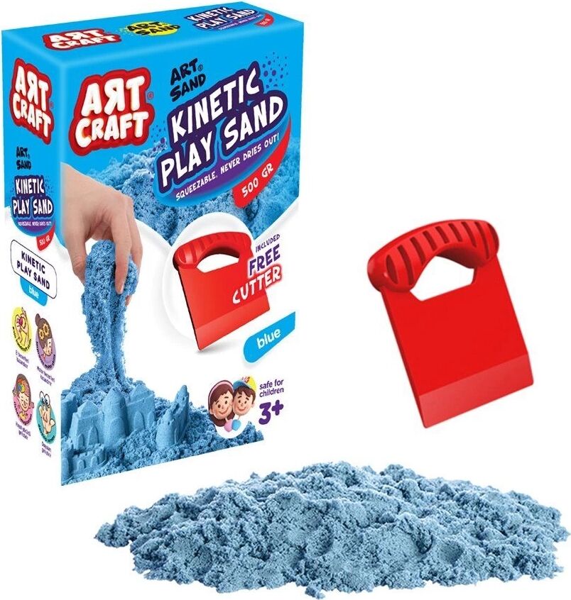 03686 , Aksesuarlı Mavi Kinetik Oyun Kumu 500 gr