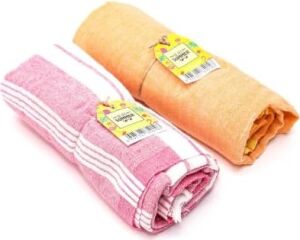 Pembe ve Turuncu Yıkanmış Pamuk Peştemal Seti
