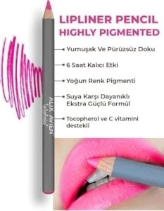 Uzun Süre Kalıcı Dağılma Yapmayan Nemlendirici Dudak Kalemi - Lipliner Pencil 13 Fuchsia