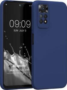 Matte Silicone Xiaomi Redmi Note 11S Için Kılıf Lacivert [redmi Note 11S ile Uyumlu Kılıf - Lacivert]