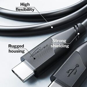 – Usb-C Kablosu, USB 2.0 – 1 M (Usb-C - Usb-C, Veri Kablosu/şarj Kablosu, Güç Dağıtımı ile 480 Mbit/s ve 100 W'a Kadar Şarj Akımı/pd 3, Entegre Çip, Siyah)
