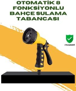 Bahçe Sulama Tabancası Hortum Ucu 8 Fonksiyonlu Ayarlanabilir
