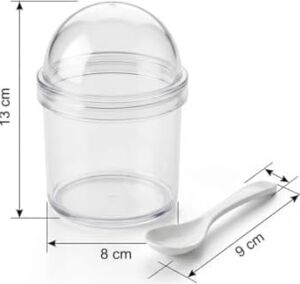 Şeffaf Kapaklı 4’lü Baharatlık Seti + Kaşık – 13 cm Yükseklik, 8 cm Genişlik – Çok Amaçlı Baharat ve Gıda Saklama Kutusu