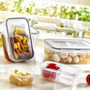 4lü Iç Içe Sızdırmaz Contalı Kilitli Kapaklı Plastik Erzak Saklama Kapları LC315