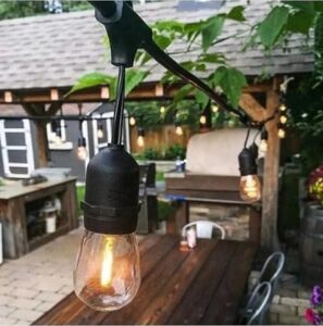 Bahçe Aydınlatma Armatürü, E27 Duy, 20 Ampul Kapasiteli, 10 Metre, Siyah Bahçe Organizasyon Işığı Eklenip Uzatılabilir Cata Sarmaşık Dış Mekan Aydınlatma