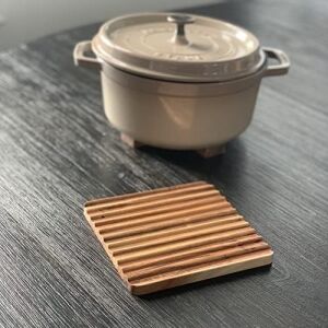 Trivet, 2'li Set Akasya Ahşap Bulaşıklık