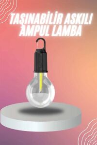 Şarjlı Dekoratif Kamp Lambası Askılı Ampul LED Işık Type-C Girişli