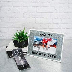 Livin' The Hockey Life-8,5 x 6,5 Inç Şövale Arka Resim Çerçevesi, Mdf, Gri