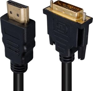 12002 HDMI Erkek - DVI Erkek 24+1 Gold Uçlu 1.5 Metre Kaliteli, Uzun Ömürlü Kullanım HDMI DVI Kablo