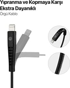 By Usb-A - Lightning 2A Şarj Kablosu 300CM-SIYAH - 3DK37S