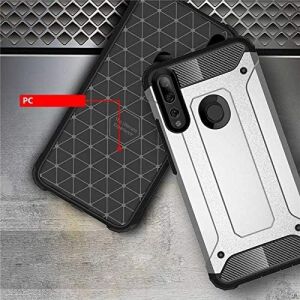 Y9 Prime 2019 / Y9 2019 / P Smart Z ile Uyumlu Çift Katman Koruyucu Crash Military Tank Kılıf - Rose Gold