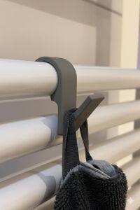 Havlu Askılığı, 6'lı Set, Duşakabin ve Havlupan Petek Için, Banyo Mutfak Kancalı (Gri)