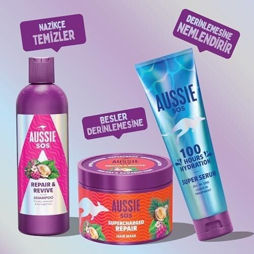 Aussie Sos 1 Dakikada Kuru ve Yıpranmış Saçları Kurtaran Saç Maskesi 500ML