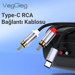 USB Type-C To 2 Rca Ses Kablosu 3 Metre