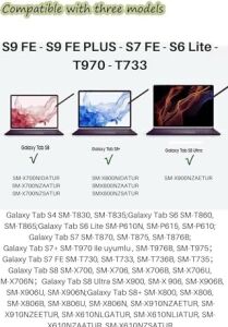 Galaxy Tab S9 Fe - S9 Plus Uyumlu Avuç Içi Algılamayan Dokunmatik Stylus Spen Kalem