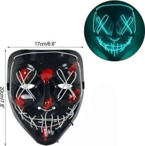 Hallowen Parti Maskesi Neon LED Işıklı Maske 3 Modlu Cadılar Bayramı Maskesi