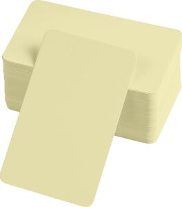 Boş Kelime Kartları 5x8 cm - 50 Adet Oval Kenarlı | Tabu & Not Kartları - Sarı