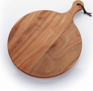 Ayaklı Akasya Sunum Tabağı ve Servis Tahtası (40X30 Cm) | Doğal Ahşap Modern Peynir, Şarküteri, Pizza ve Kahvaltı Tahtası | Saplı ve Yükseltilmiş Ayaklı Sunumluk
