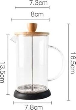 Bambu Kapaklı Cam French Press – Isıya Dayanıklı Çay ve Kahve Demliği, 600 ml Şeffaf Cam, Paslanmaz Çelik Filtreli