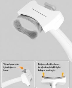 Basmalı Metal Uçlu Evcil Hayvan Tüy Toplama Tarağı  CM-586