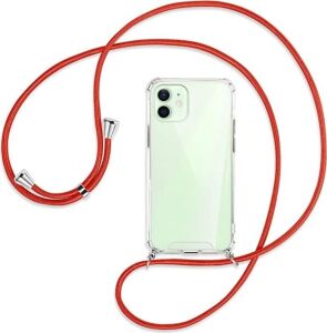 Iphone 12 Uyumlu Kılıf Boyun Omuz Askılı Ipli Anti Şok Köşe Korumalı Şeffaf Silikon Kmp