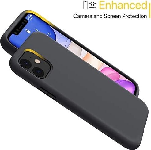 Ceptehatavar Kılıf iPhone 11 ile Uyumlu Içi Kadife Lansman Silikon Kılıf Şok Emici Full Kasa Koruma Sağlayan (Siyah)
