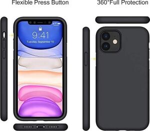 Ceptehatavar Kılıf iPhone 11 ile Uyumlu Içi Kadife Lansman Silikon Kılıf Şok Emici Full Kasa Koruma Sağlayan (Siyah)