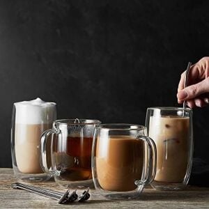 Sorrento Çift Camlı Kulplu 2'li Espresso Bardak Seti, 134 Ml, Cam, Şeffaf Cam