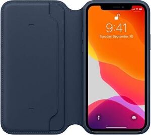 Apple iPhone 11 Pro Için Deri Folyo Kılıf - Derin Mavi