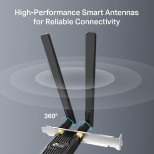TX10E | AX900 Wi-Fi 6 Bluetooth 5.3 Pcıe Adaptör | 887 Mbps Çift Bant Hız | Mu-Mımo & Ofdma | Çift Harici Anten | Wpa3 Güvenlik | Masaüstü Pc Dahili Ağ Kartı