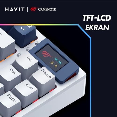 KB884L Rgb Mekanik Türkçe Klavye 1.06INÇ Tft-Lcd Ekran - Red Switch