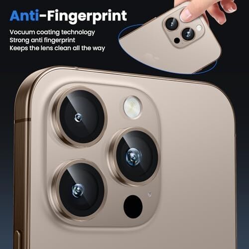 Wsken iPhone 16 Pro/iphone 16 Pro Max Kamera Lens Koruyucu - [orijinal Çekimi Koruyun] Kırılmaz Ultra Hd 9h Temperli Cam Kamera Ekran Koruyucu Metal Halka Kapak Filmi, Doğal Titanyum