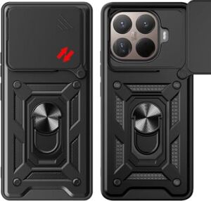 Spia Xiaomi 15T Pro ile Uyumlu Kılıf Sürgülü Siyah Panther Yüzüklü Silikon Orijinal (Xiaomi 15T Pro ile Uyumlu, Sürgülü Siyah)