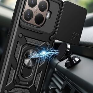 Spia Xiaomi 15T Pro ile Uyumlu Kılıf Sürgülü Siyah Panther Yüzüklü Silikon Orijinal (Xiaomi 15T Pro ile Uyumlu, Sürgülü Siyah)