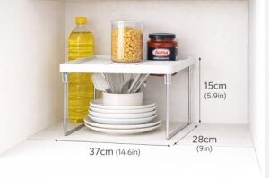 Dolap ve Mutfak Tezgahı Için Raf Düzenleyici, Buzdolabı Uyumlu Yükseltici Organizer, Metal Ayaklı Ek Raf, Çok Amaçlı Raf Düzenleyici Stand, Dolap, Tezgah ve Buzdolabı Için Uygun