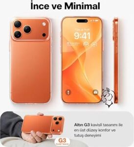 Şeffaf Kılıf, iPhone 16 Pro Max ile Uyumlu, Darbelere Dayanıklı Sert Pc Arka Yüzey, Kaymaz Tutuş, Kamera Korumalı, Ince ve Hafif Tasarım, Sararma Karşıtı (Şeffaf)
