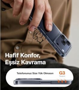 Şeffaf Kılıf, iPhone 16 Pro Max ile Uyumlu, Darbelere Dayanıklı Sert Pc Arka Yüzey, Kaymaz Tutuş, Kamera Korumalı, Ince ve Hafif Tasarım, Sararma Karşıtı (Şeffaf)