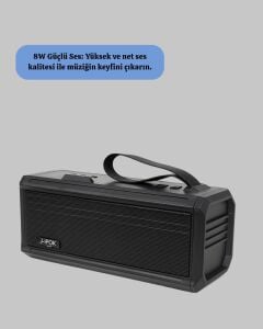 J-Ipox P520 Solar Enerjili Bluetooth Hoparlör Fm Radyolu 8W Ses