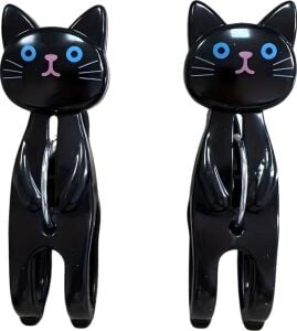 2 Adet Siyah Kedi Plaj Havlu Mandal Klipsi – Güçlü Tutuş ve Eğlenceli Tasarım