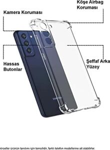 Xiaomi Mi 11 Lite ile Uyumlu Kapak Köşe Korumalı Airbag Antishock Şeffaf Silikon Kılıf
