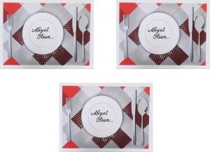 Amerikan Servis Kağıdı Afiyet Olsun Baskılı Beyaz Masa Örtüsü - 29 x 40 Cm. - 100 Adetlik 3 Paket