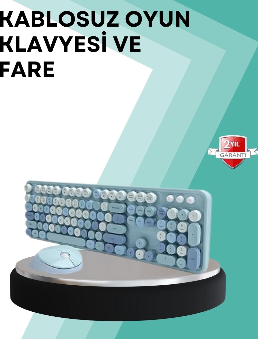 Kablosuz Klavye ve Mouse Seti – Sessiz Tuş, Retro Tasarım