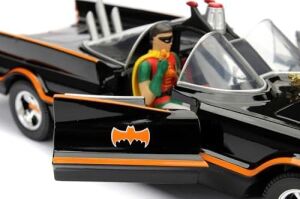 Jada, 9398259314R00, Batman 1966 Classic Batmobile Model Aracı, Serbest Tekerlek, Die-Cast (Metal), Açılabilen Parçalar (Kapı), 22 Cm, 1:24
