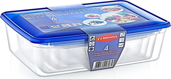 4'lü Köşeli Saklama Kabı Seti