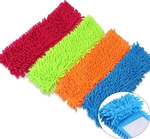 Makarna Mop Mikrofiber Paspas Yedeği, Evrensel Uyumlu Temizlik Başlığı, Döner Moplar Için, Süper Emici, Iz Tüy Bırakmayan Zemin Aparatı, Islak Kuru Şönil Bez, Asorti 40 cm