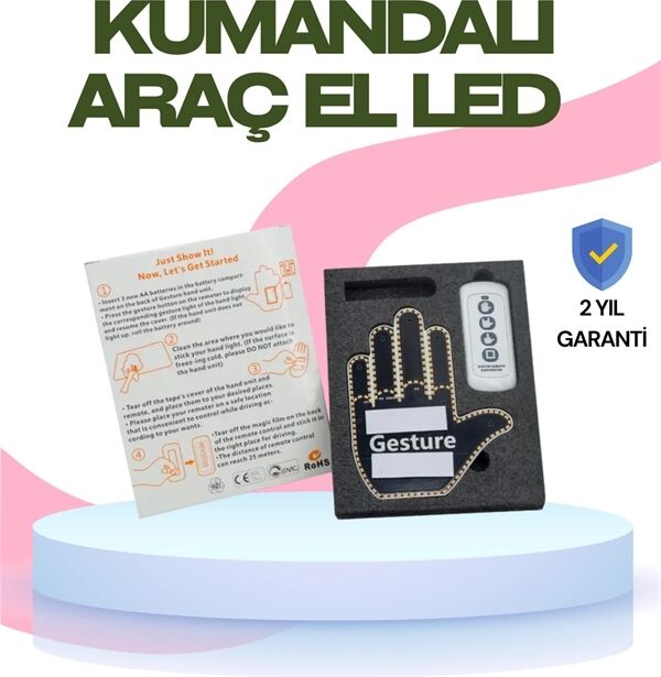 Yüksek Görünürlüklü Otomobil Jest Işığı – 3 Modlu LED Arka Cam Aksesuarı, Pratik ve Eğlenceli